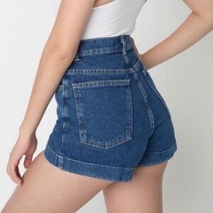 American Apparel Vintage Style High Rise Blue Jean Shorts 26